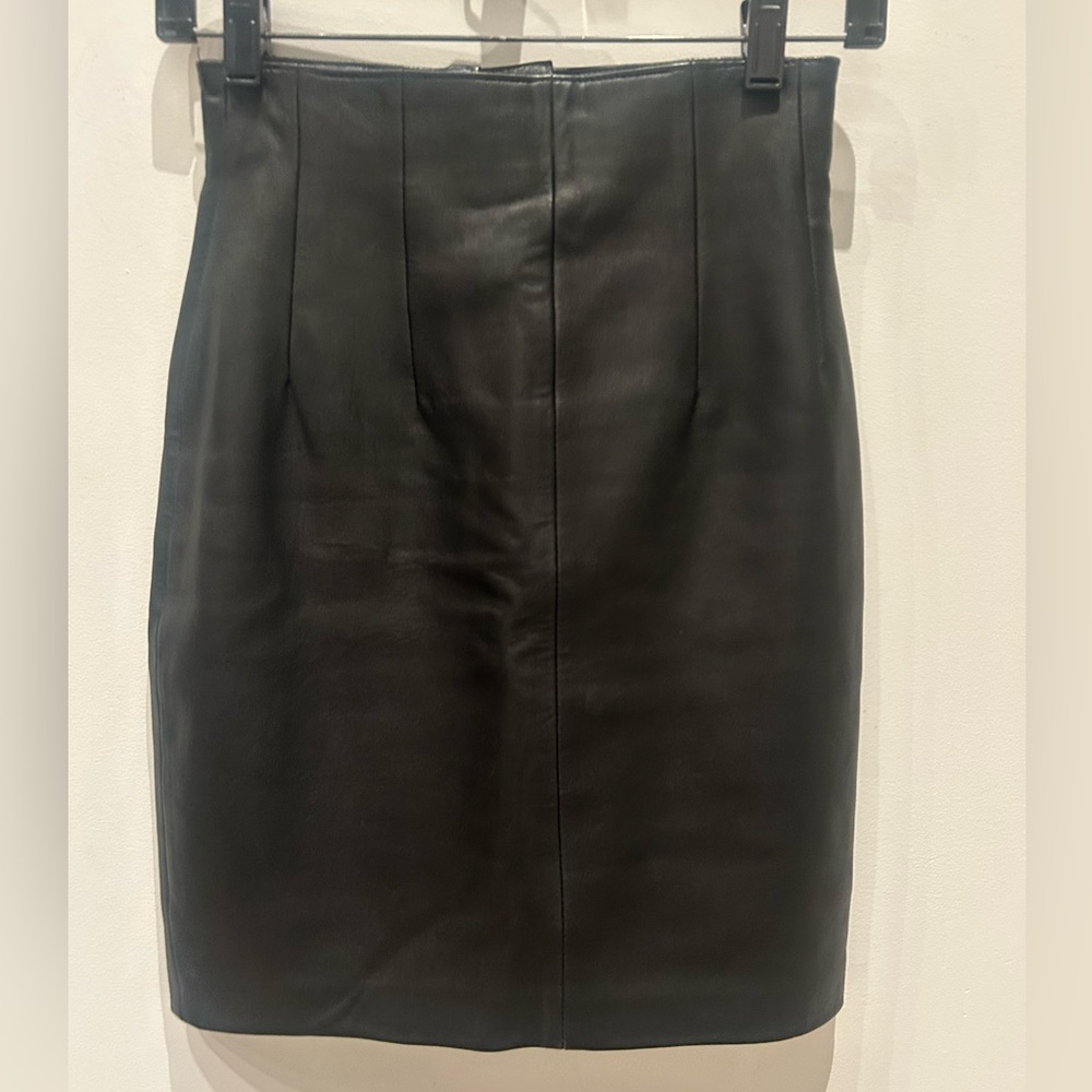Demir Hi- Rise Leather Skirt